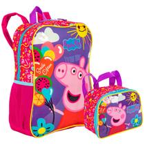 Kit Mochila Escolar E Lancheira Infantil Feminina Peppa Pig Sestini