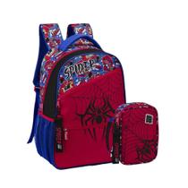 Kit Mochila Escolar + Estojo De Lápis Box Aranha Homem Aranha