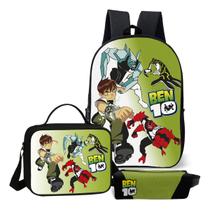 Kit Mochila Escolar Estojo E Lancheira Tema Alien Bem 10 Kit Mochila Escolar Estojo E Lancheira Tema Alien Bem 10