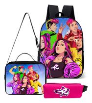 Kit Mochila Escolar Estojo E Lancheira Tropa Dos Youber Rosa Kit Mochila Escolar Estojo E Lancheira Tropa Dos Youber Rosa