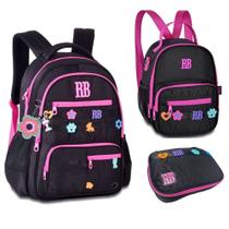 Kit mochila escolar feminina com lancheira e estojo box Rebecca Bom bom original Cor:PretoTamanho:ÚnicoGenero:Feminino