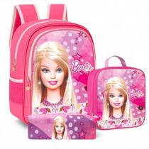 Kit Mochila Escolar Feminina + Lancheira Térmica + Estojo