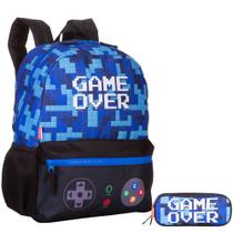 Kit Mochila Escolar Gamer Over Costas Infantil Reforçada Sestini Tam G Estojo Duplo