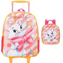 Kit Mochila Escolar Gatinha Marie Rodinha Tam G Lancheira