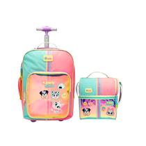 Kit Mochila Escolar Grande Com Rodinha e Lancheira Color Block Puket Kit Mochila Escolar Grande Com Rodinha e Lancheira Color Block Puket