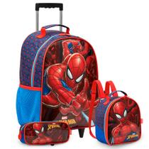 Kit Mochila Escolar Homem Aranha Carrinho Passeio Creche Kit Mochila Escolar Homem Aranha Carrinho Passeio Creche
