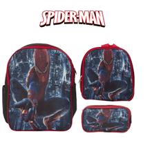 Kit Mochila Escolar Homem Aranha Costas Passeio Reforçada