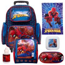 Kit Mochila Escolar Homem Aranha Rodinha com Itens Toys 2U