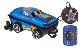 Kit Mochila Escolar Hot Wheels D Muscle Carro 3d Rodinhas G Kit Mochila Escolar Hot Wheels D Muscle Carro 3d Rodinhas G