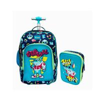 Kit Mochila Escolar Infantil Com Estojo Shark Puket