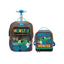 Kit Mochila Escolar Infantil Com Lancheira Monster Puket Kit Mochila Escolar Infantil Com Lancheira Monster Puket