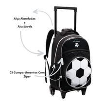 Kit Mochila Escolar Infantil Com Rodinha Para Menino Futebol