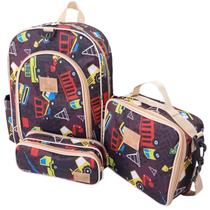 Kit Mochila Escolar Infantil Completo Menina Menino Bolsa Kit Mochila Escolar Infantil Completo Menina Menino Bolsa