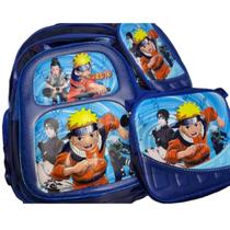 Kit Mochila Escolar Infantil costas grande Lancheira/ Estojo