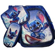 Kit Mochila Escolar Infantil costas grande Lancheira/ Estojo
