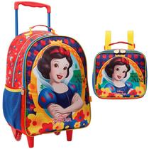 Kit Mochila Escolar Infantil de Rodinhas Branca de Neve Lancheira - Xeryus Kit Mochila Escolar Infantil de Rodinhas Branca de Neve Lancheira - Xeryus