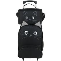 Kit Mochila Escolar Infantil De Rodinhas Gato Preto Lancheira Térmica Menino Menina Volta Às Aulas Kit Mochila Escolar Infantil De Rodinhas Gato Preto Lancheira Térmica Menino Menina Volta Às Aulas