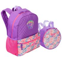 Kit Mochila Escolar Infantil Grande De Alças E Lancheira Sereia Sestini Kit Mochila Escolar Infantil Grande De Alças E Lancheira Sereia Sestini