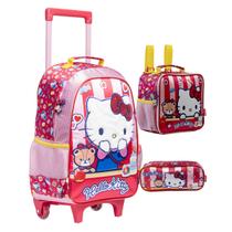 Kit Mochila Escolar Infantil Hello Kitty R Rodinha Costa Kit Mochila Escolar Infantil Hello Kitty R Rodinha Costa