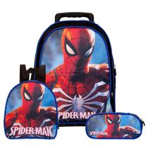 Kit Mochila Escolar Infantil Homem Aranha 3D Spider Man