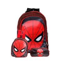 Kit Mochila Escolar Infantil Homem Aranha Marvel De Costas