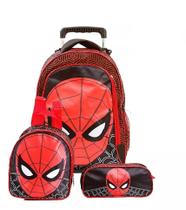 Kit Mochila Escolar Infantil Homem Aranha Marvel de Rodinhas Kit Mochila Escolar Infantil Homem Aranha Marvel de Rodinhas