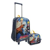 Kit Mochila Escolar Infantil Juvenil 2 Rodas com Lancheira Boruto Naratu