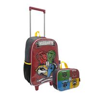 Kit Mochila Escolar Infantil Juvenil 2 Rodas com Lancheira Harry Potter