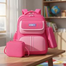 Kit Mochila Escolar Infantil Lancheira Estojo Confortável Leve Resistente Refletora Cor:AzulTamanho:M Kit Mochila Escolar Infantil Lancheira Estojo Confortável Leve Resistente Refletora Cor:AzulTamanho:M