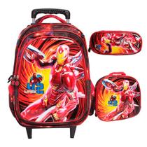 Kit Mochila Escolar Infantil Masculino Carrinho Volta Aulas