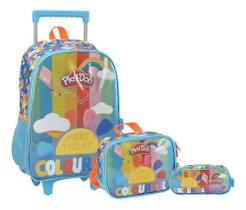 Kit Mochila Escolar Infantil Massinha Play Doh Rodinhas Tm G Kit Mochila Escolar Infantil Massinha Play Doh Rodinhas Tm G