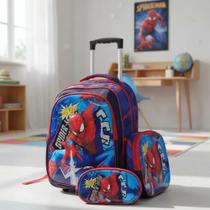 Kit Mochila Escolar Infantil Menino Bolsa Resistente