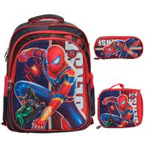 Kit Mochila Escolar Infantil Menino Spider Man 3d Costas