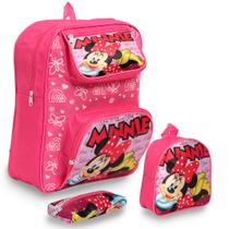 Kit Mochila Escolar Infantil Minnie Passeio Pre Escola