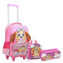Kit Mochila Escolar Infantil Patrulha Meninas Cachorro Yepp