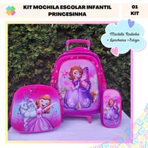 Kit Mochila Escolar Infantil Princesa Sofia
