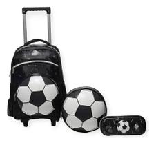 Kit Mochila Escolar Infantil Rodinhas Masculina Futebol Bola Kit Mochila Escolar Infantil Rodinhas Masculina Futebol Bola