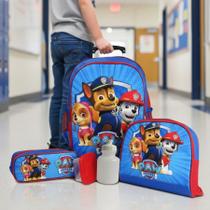 Kit Mochila Escolar Infantil Rodinhas Patrulha Canina Azul Tam M Kit Mochila Escolar Infantil Rodinhas Patrulha Canina Azul Tam M