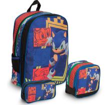Kit Mochila Escolar Infantil Sonic Costas Volta As Aulas