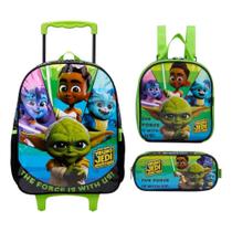 Kit Mochila Escolar Infantil Star Wars Jovens Jedi Lancheira Estojo