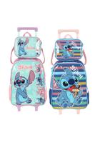 Kit Mochila Escolar Infantil Stitch Lançamento Disney