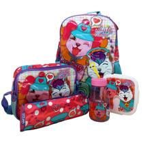 Kit Mochila Escolar Jovely Friends Winth Kids Com Estojo Squeeze Lancheira Pote Colher BPD33946