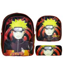 Kit Mochila Escolar Juvenil Costas Naruto com Lancheira