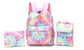 Kit Mochila Escolar Juvenil Costas Tie Dye Up4you G Meninas