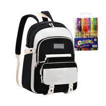 Kit Mochila Escolar Juvenil Faculdade Canetas 10 Pçs