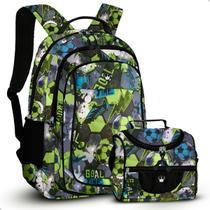 Kit Mochila Escolar Juvenil Grande + Bolsa Térmica Escolar Prática