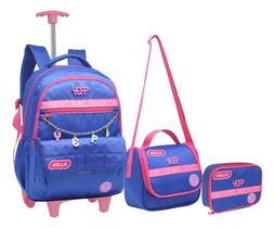 Kit Mochila Escolar Juvenil Rodinha Just-love Feminino 2025