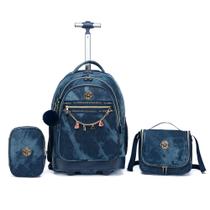 Kit Mochila Escolar Juvenil Rodinhas Lancheira Estojo Resistente Kit Mochila Escolar Juvenil Rodinhas Lancheira Estojo Resistente