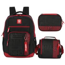 Kit Mochila Escolar Lancheira Estojo Bolsa Menino Enaldinho