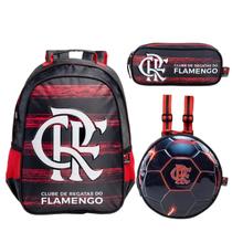 Kit Mochila Escolar Lancheira Estojo Infantil Bolsa Flamengo